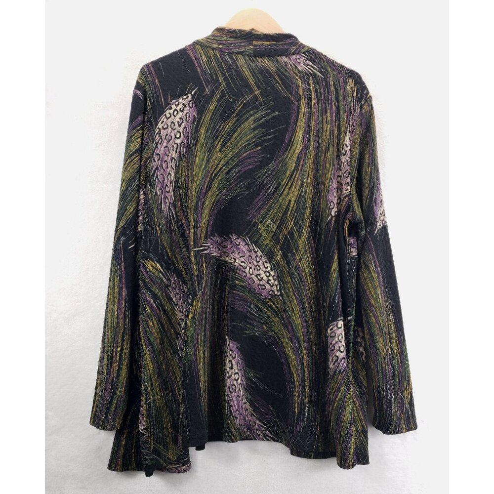Women’s Cardigan Camisole Set 2x Black Purple Shimmer MJ Collection Mardi Gras - Picture 5 of 15